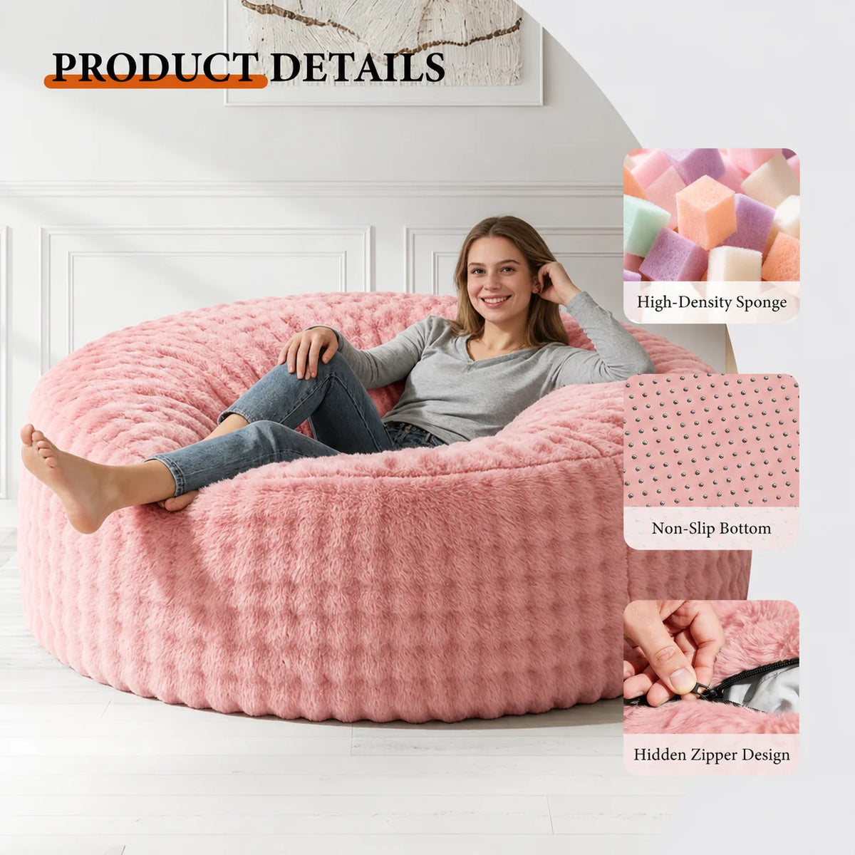 Oversized Faux Fur Bean Bag