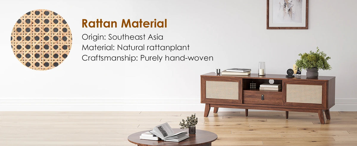 Rattan Door Media Console detail 6