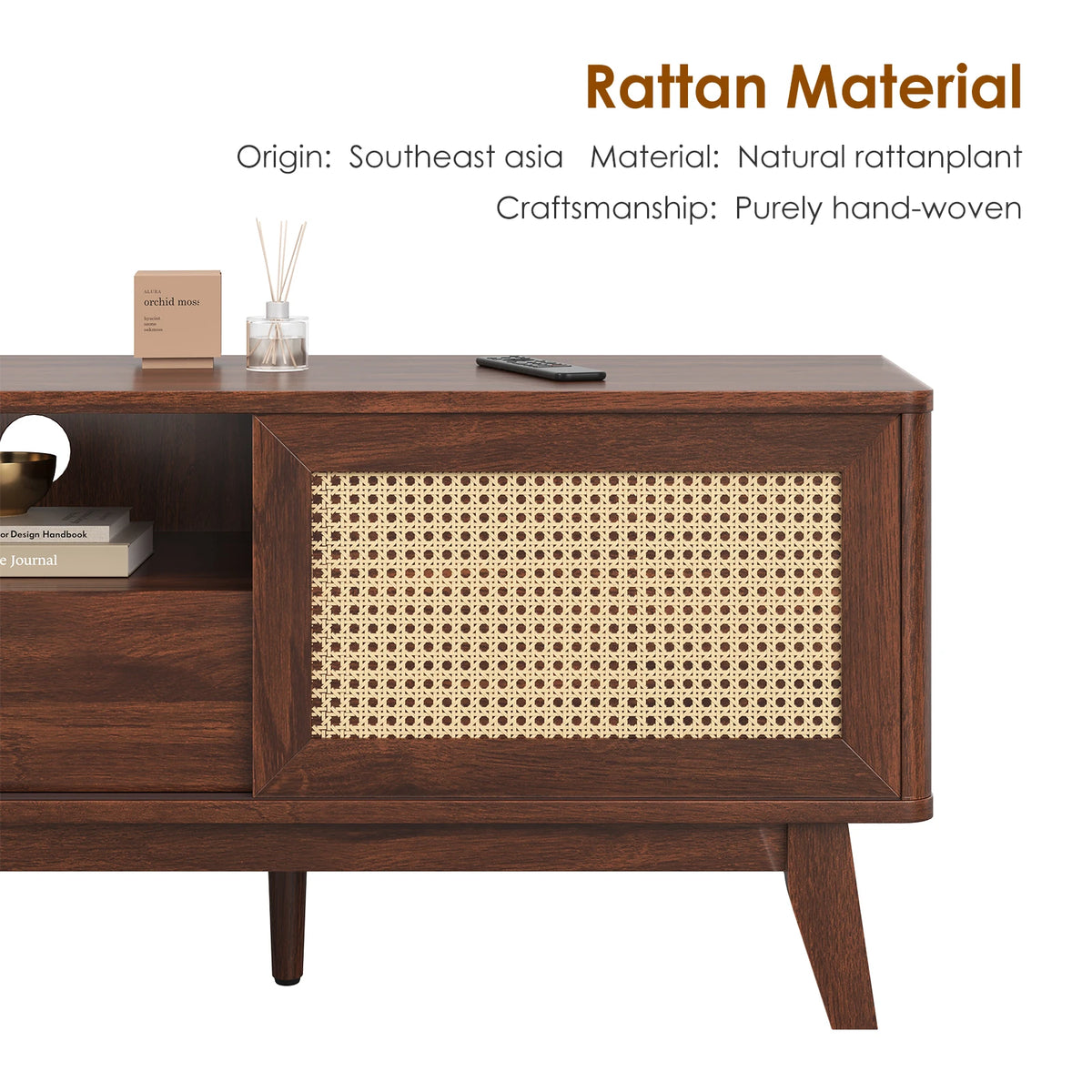 Rattan Door Media Console