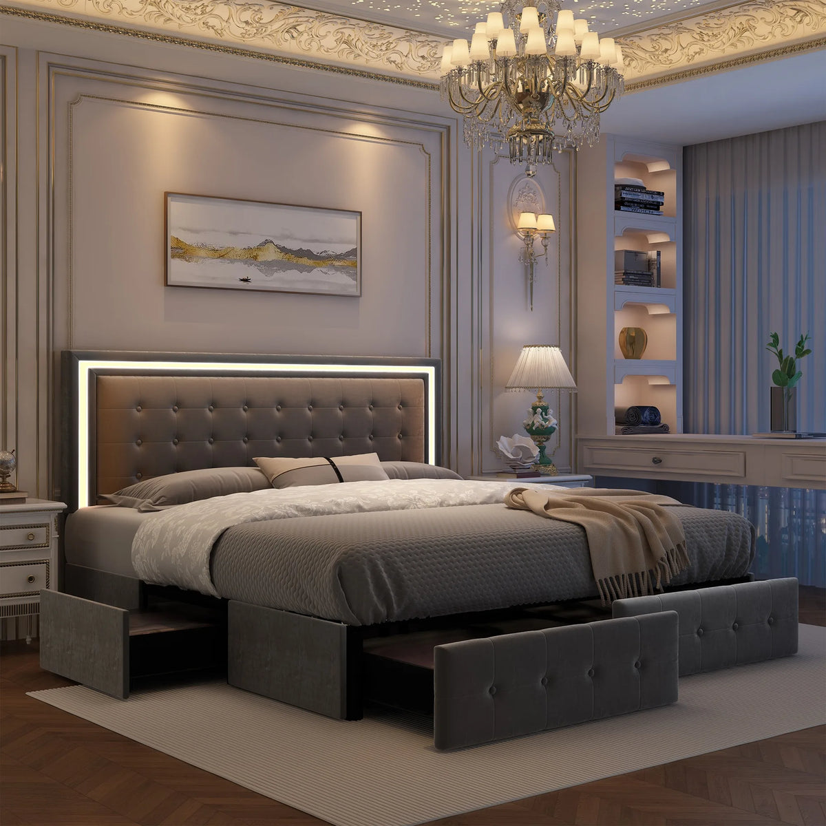 LED Storage Bed Frame