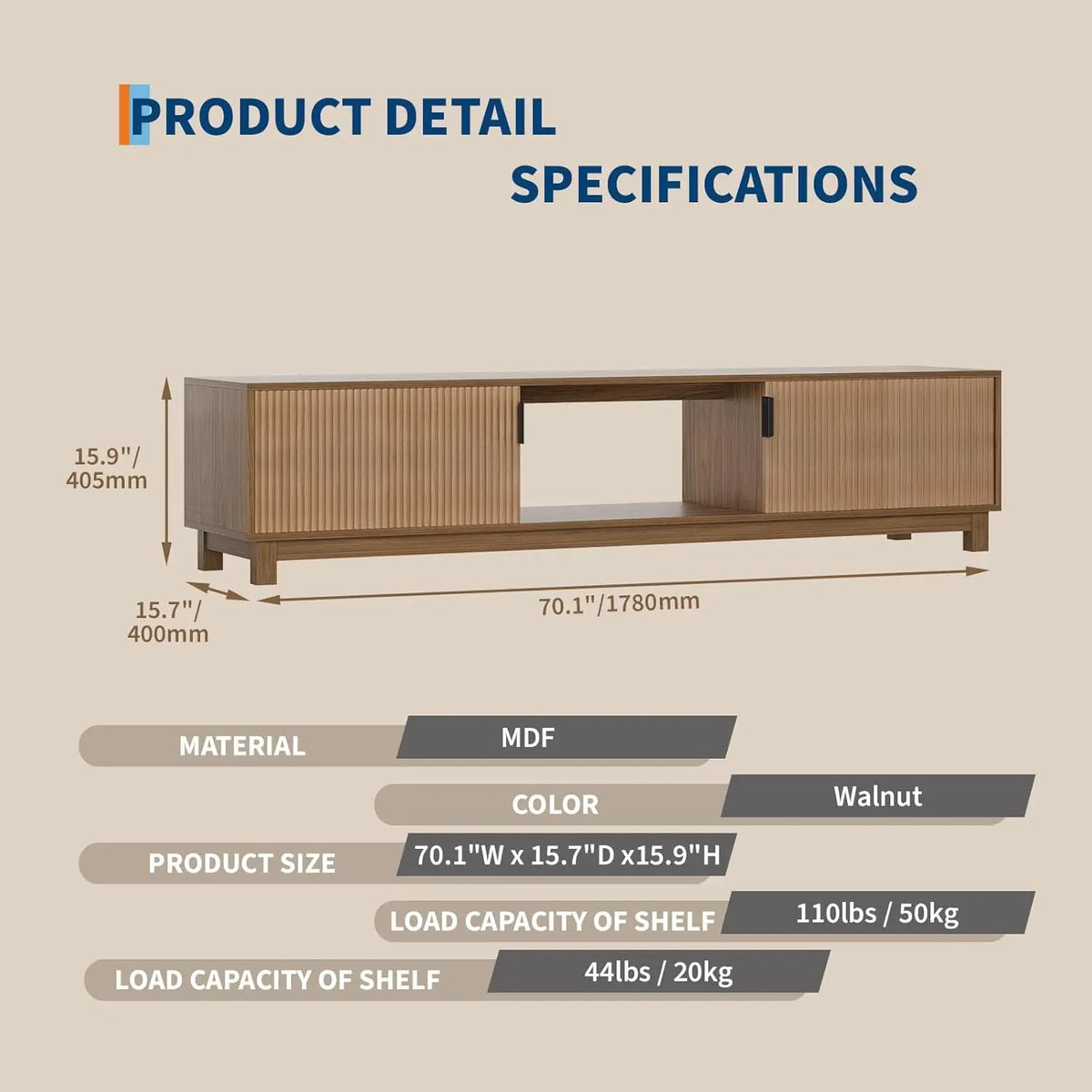 Fluted Wood Media Console