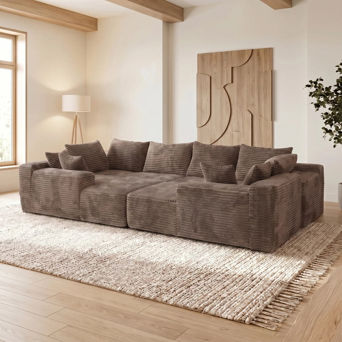 Oversized Corduroy U-Sectional