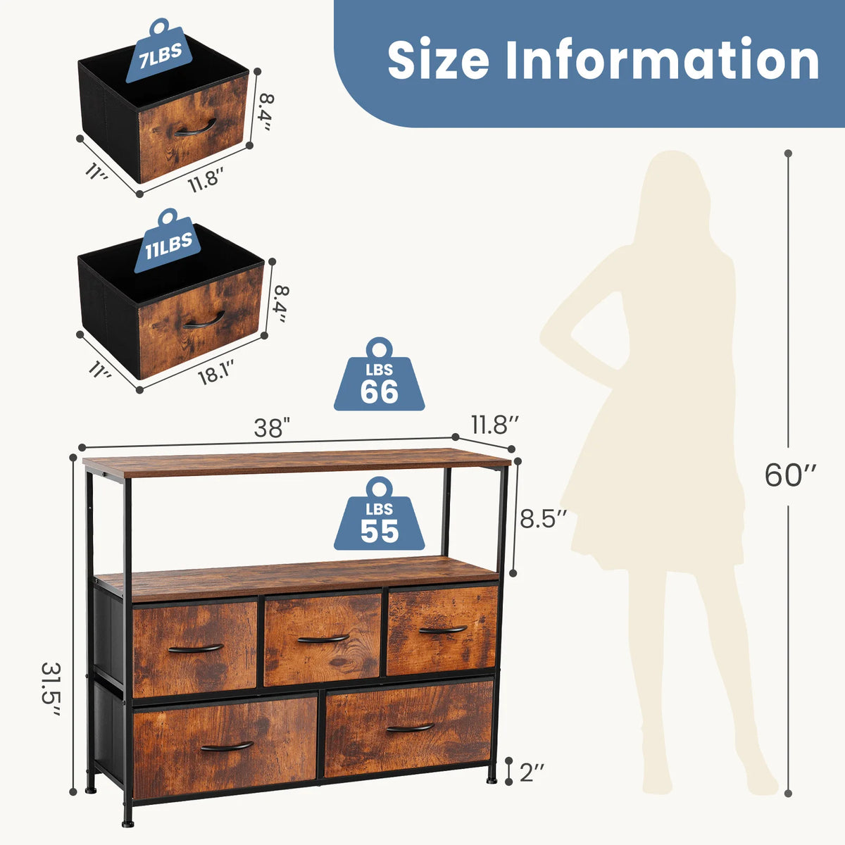 Five-Drawer Media Console