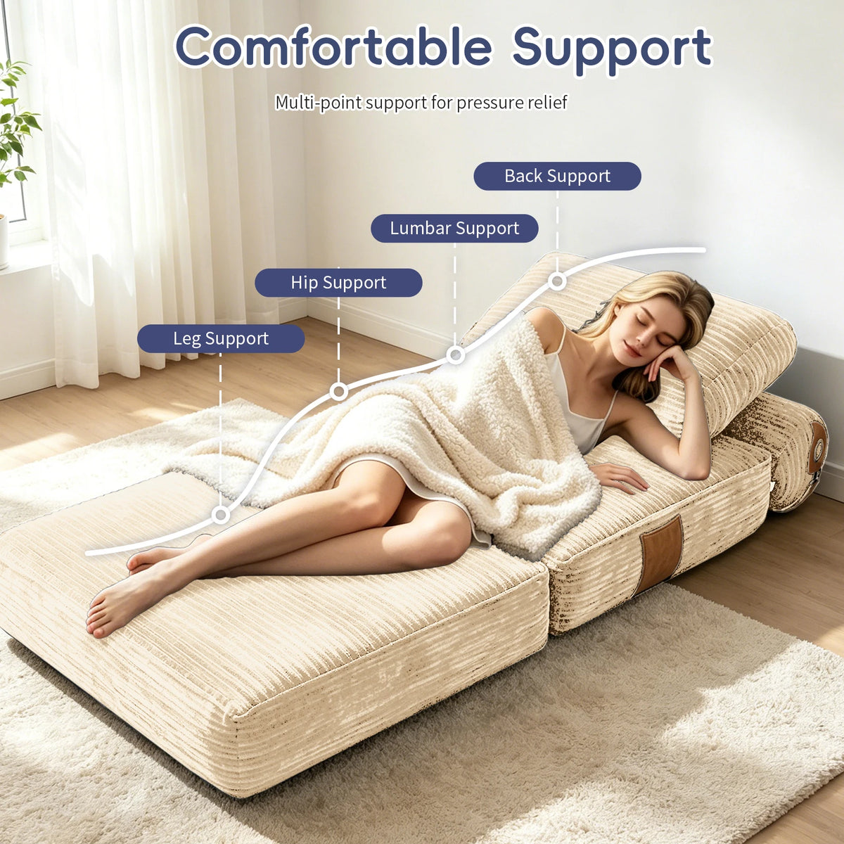 Corduroy Floor Sleeper Sofa