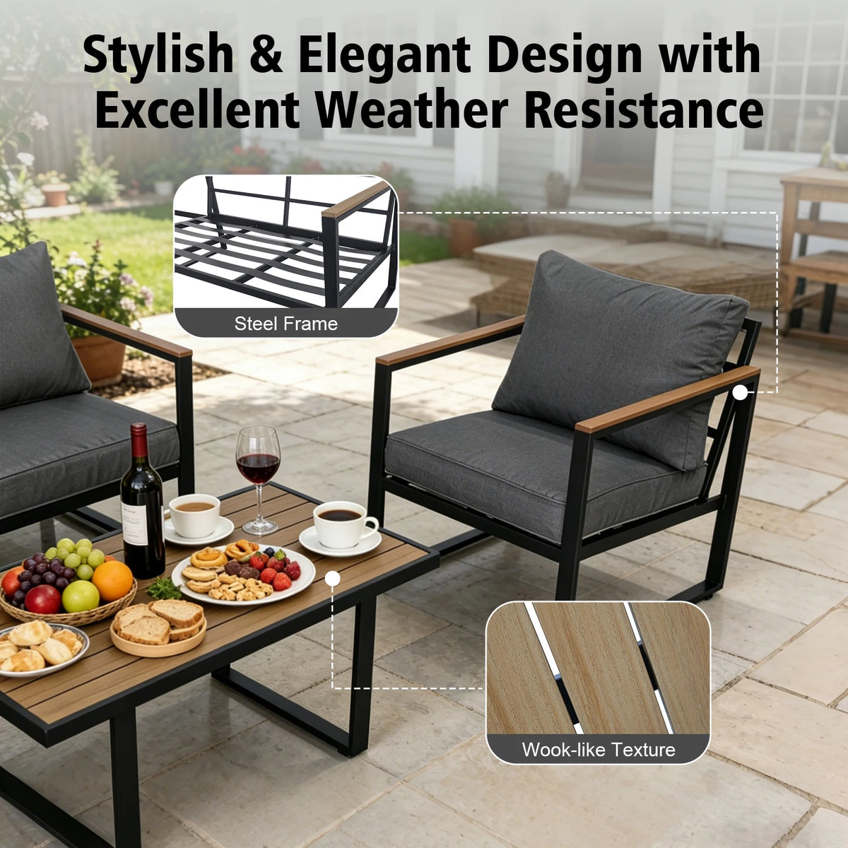 Textilene Patio Conversation Set