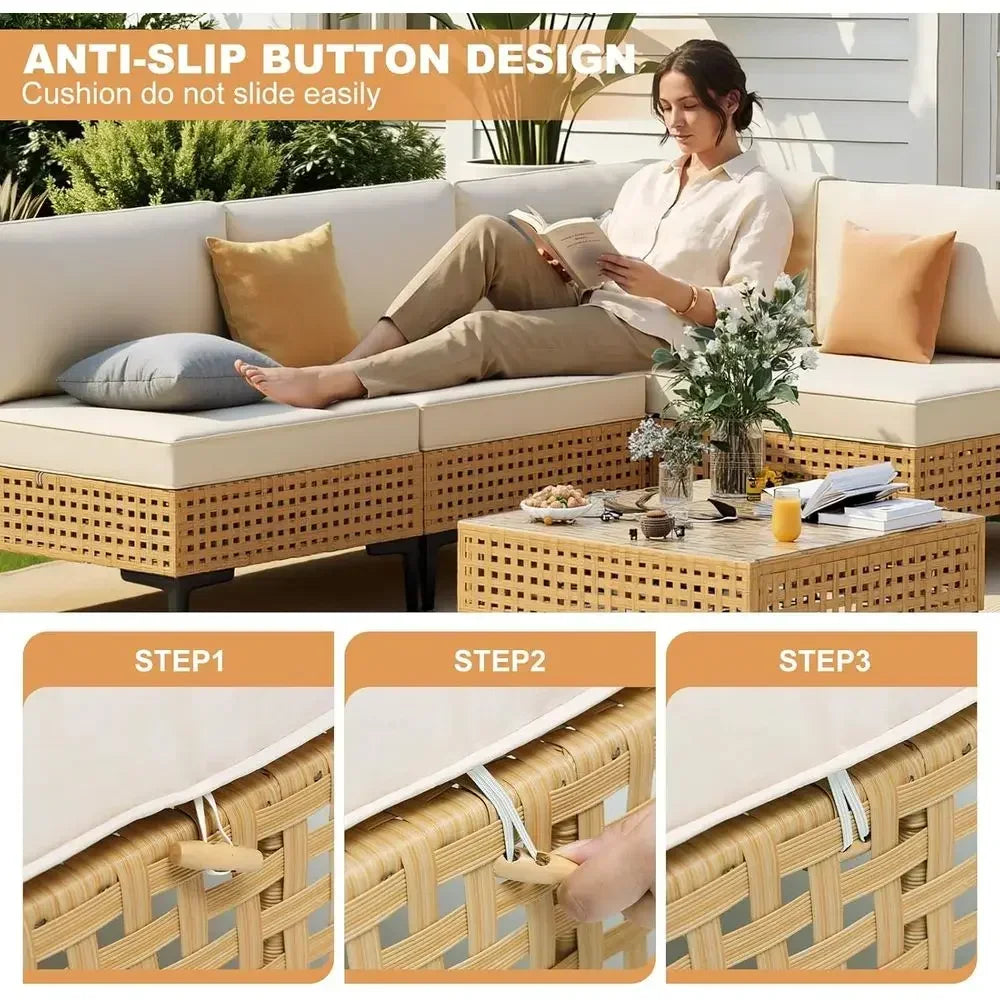 Seven-Piece Patio Sectional