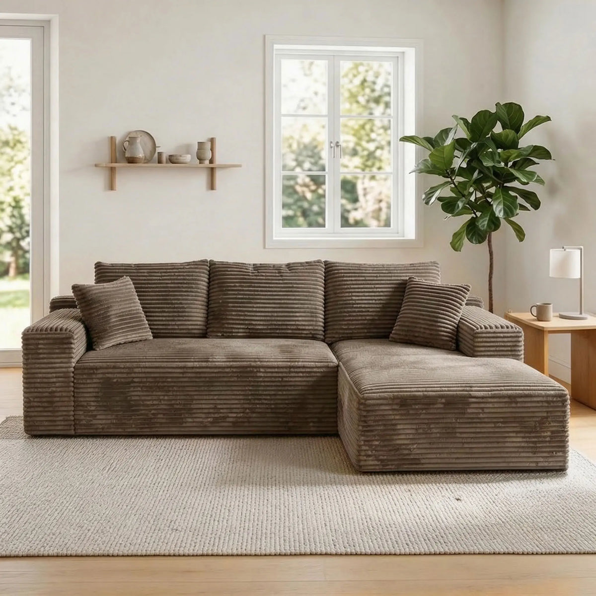 Chenille L-Shaped Sectional