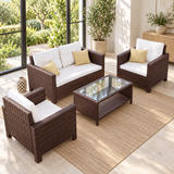 Four-Piece Bamboo Patio Set