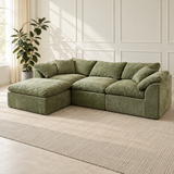 Chenille Sectional with Ottoman