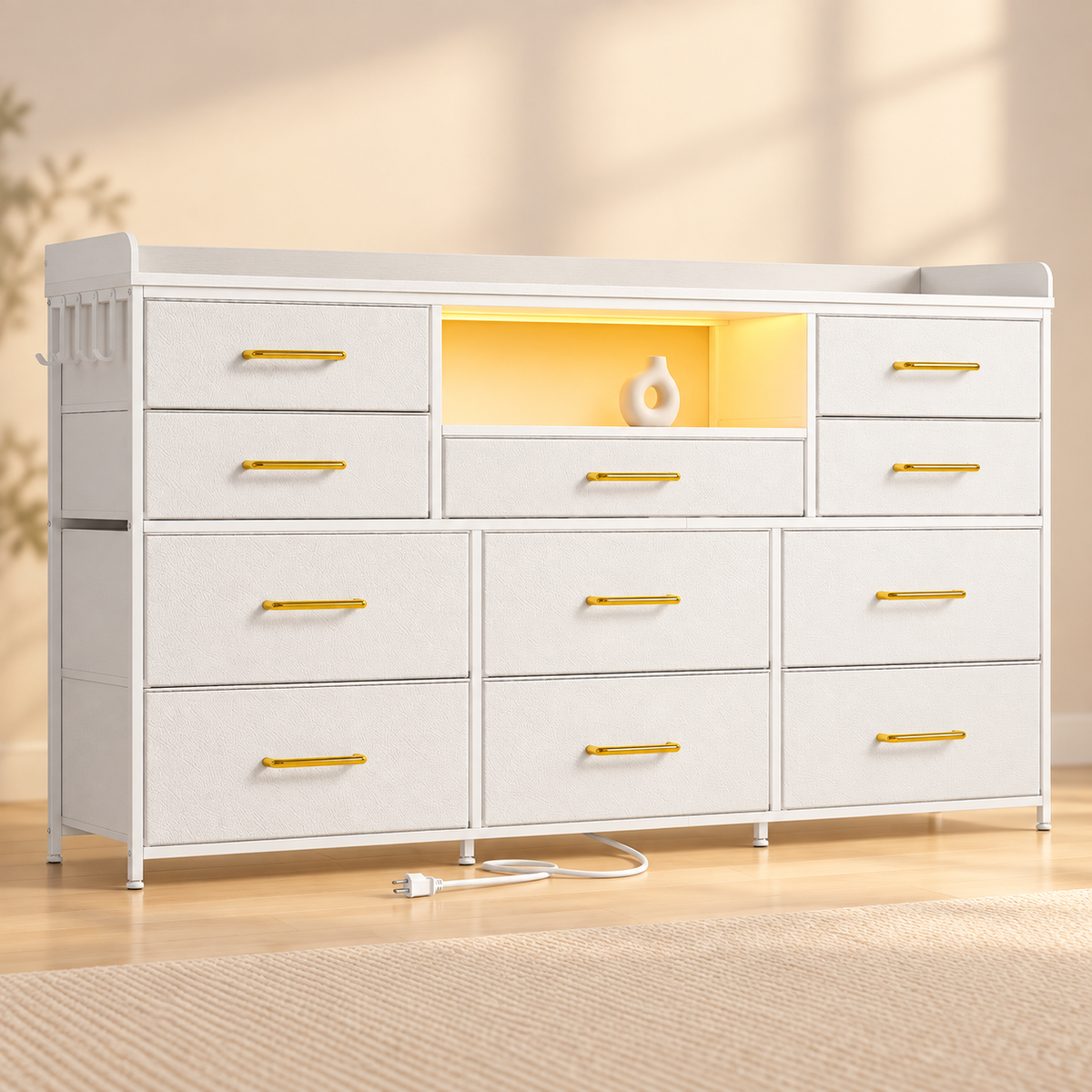 Eleven-Drawer LED Media Console