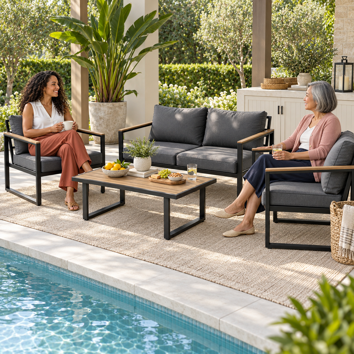 Textilene Patio Conversation Set
