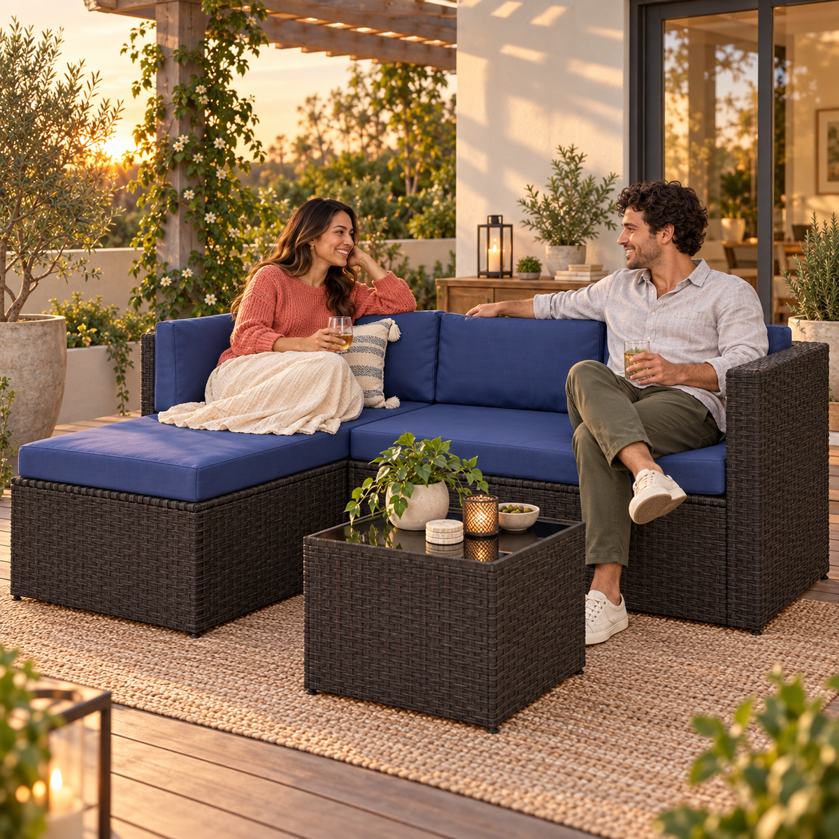 Rattan Patio Conversation Set