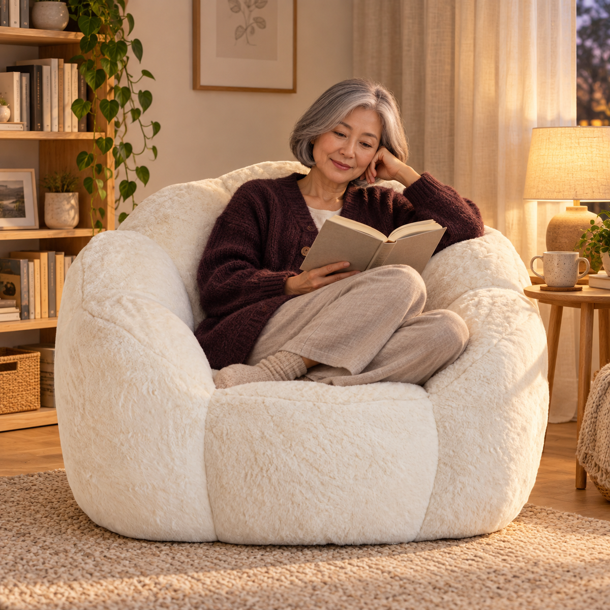 Faux Fur Bean Bag Chair