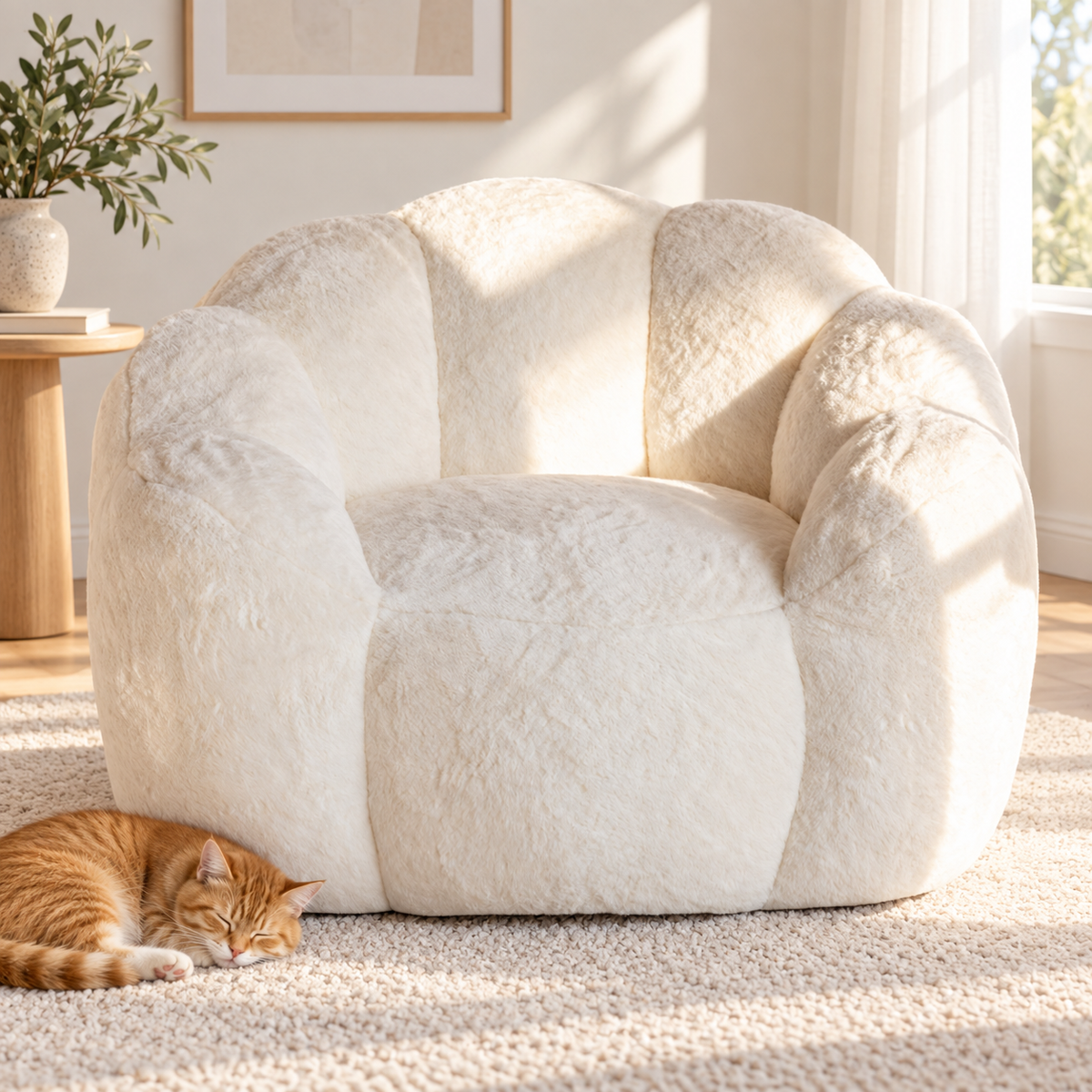 Faux Fur Bean Bag Chair