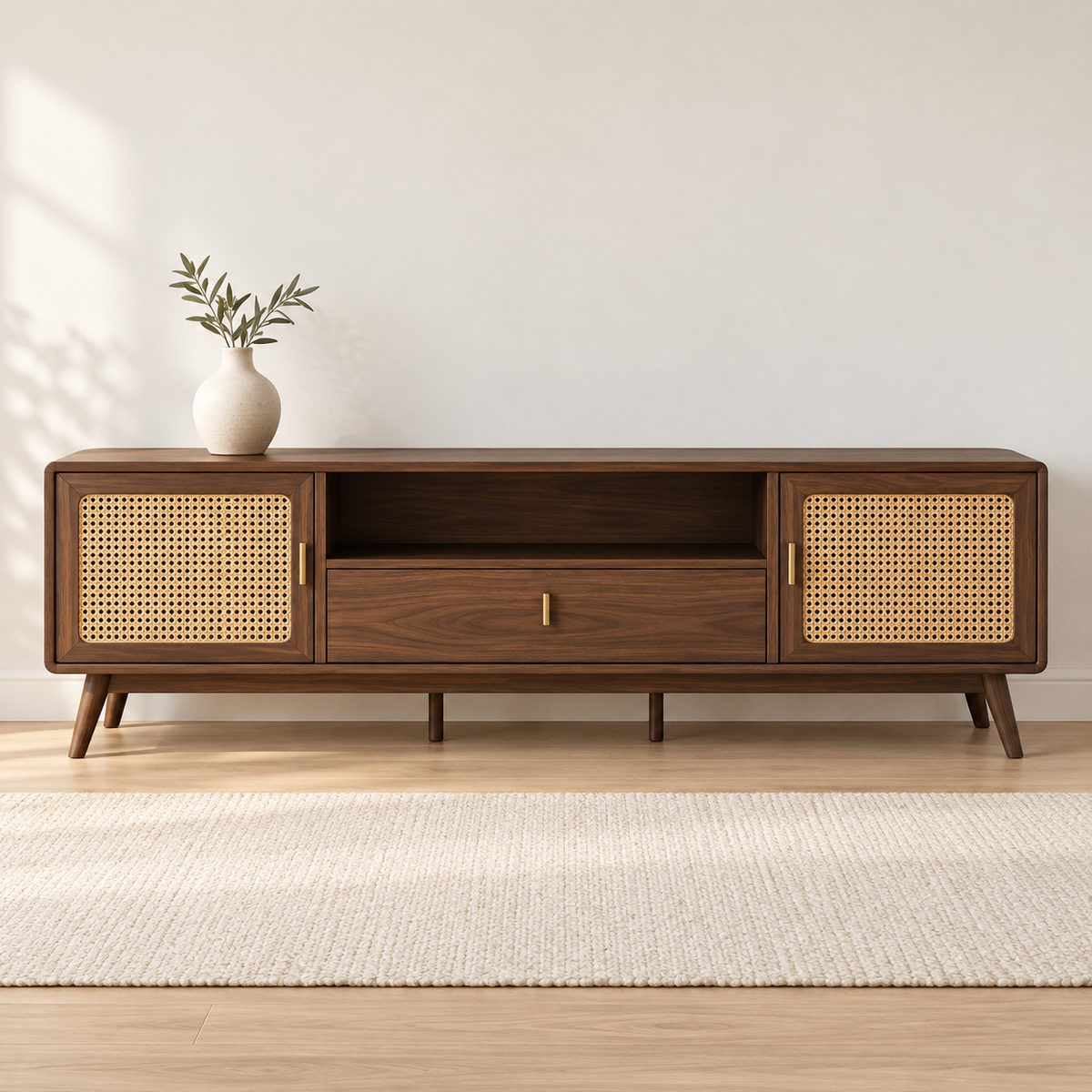 Rattan Door Media Console