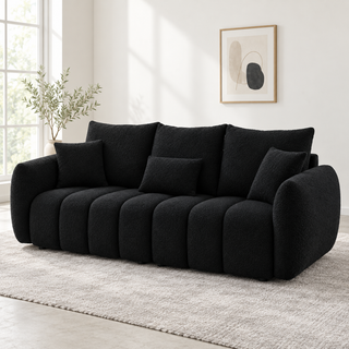Bouclé Three-Seat Modular Sofa